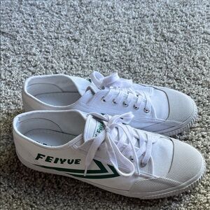 Feiyue Classic White with Green Detail Sneakers